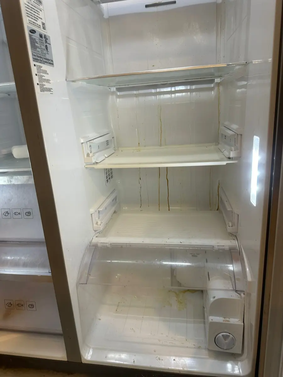 The same refrigerator before a detailed Lopes Cleaning service